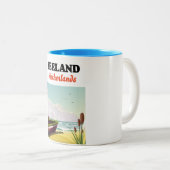 Tasse 2 Couleurs affiche de voyage de plage Zeeland Pays-Bas (Devant droit)