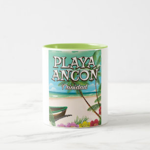 Tasse 2 Couleurs Affiche de voyage de Playa Ancón Trinidad