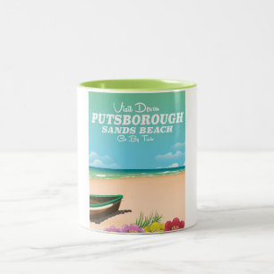 Tasse 2 Couleurs Affiche de voyage de Putsborough Sands Beach Devon