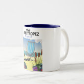 Tasse 2 Couleurs Affiche de voyage de Saint-Tropez France (Devant droit)