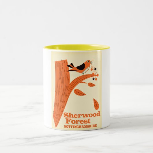 Tasse 2 Couleurs Affiche de voyage de Sherwood Forest, Nottinghamsh (Centre)