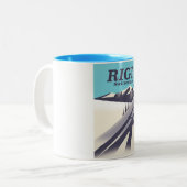 Tasse 2 Couleurs Affiche de voyage de ski Rigi Suisse (Devant gauche)