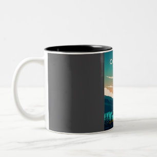 Tasse 2 Couleurs Affiche de voyage du parc national des Cascades-du