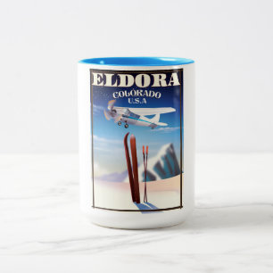 Tasse 2 Couleurs Affiche de voyage Eldora Colorado.