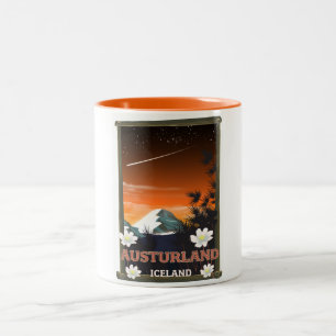 Tasse 2 Couleurs Affiche de voyage en Austurland Islande