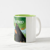 Tasse 2 Couleurs Affiche de voyage en forêt tropicale de Bornéo (Devant droit)