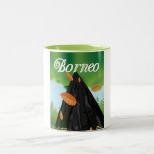 Tasse 2 Couleurs Affiche de voyage en forêt tropicale de Bornéo