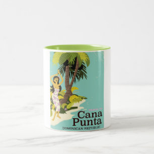Tasse 2 Couleurs Affiche de voyage en République dominicaine Punta 