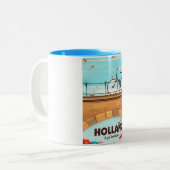 Tasse 2 Couleurs Affiche de voyage en vélo "Ik zal handhaven" Holla (Devant gauche)