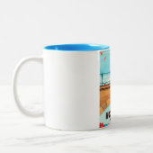 Tasse 2 Couleurs Affiche de voyage en vélo "Ik zal handhaven" Holla (Gauche)