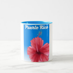 Tasse 2 Couleurs Affiche de voyage Fleur de maga Porto Rico