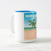 Tasse 2 Couleurs Affiche de voyage Hurghada Egypte (Devant gauche)