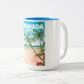 Tasse 2 Couleurs Affiche de voyage Hurghada Egypte (Devant droit)
