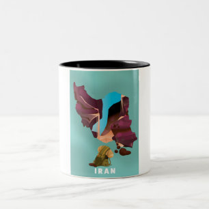 Tasse 2 Couleurs Affiche de voyage illustrée d'Iran