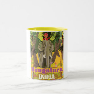Tasse 2 Couleurs Affiche de voyage indien Bengaluru