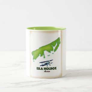 Tasse 2 Couleurs Affiche de voyage Isla Holbox Mexique