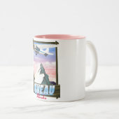 Tasse 2 Couleurs Affiche de voyage Juneau Alaska (Devant droit)