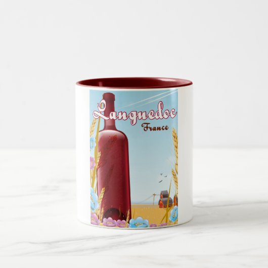 Tasse 2 Couleurs Affiche de voyage Languedoc France (Centre)
