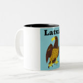 Tasse 2 Couleurs Affiche de voyage lettone. (Devant gauche)