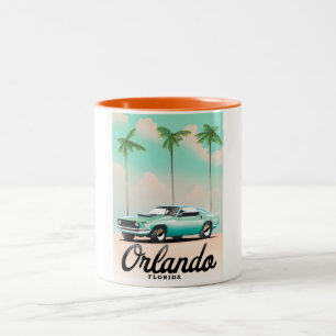 Tasse 2 Couleurs Affiche de voyage Orlando Crépuscule Floride