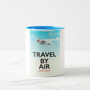 Tasse 2 Couleurs Affiche de voyage par avion