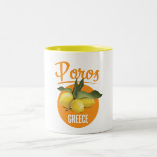 Tasse 2 Couleurs Affiche de voyage Poros Grèce Impression d'art