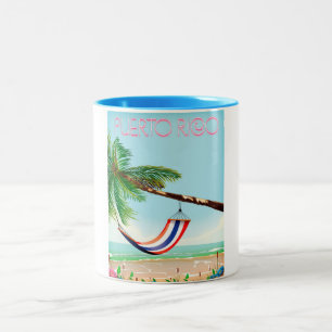 Tasse 2 Couleurs Affiche de voyage Porto Rico Hammock