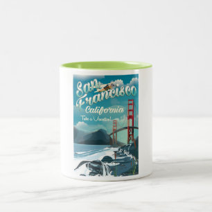 Tasse 2 Couleurs Affiche de voyage pour vacances à San Francisco
