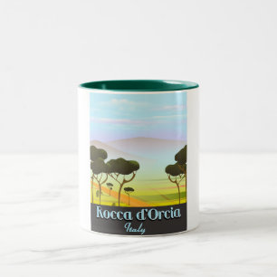 Tasse 2 Couleurs Affiche de voyage Rocca d'Orcia Italie