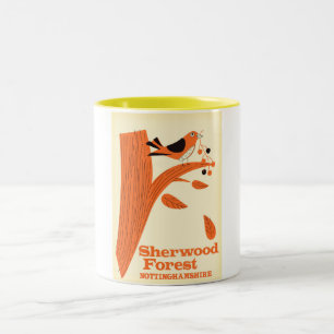 Tasse 2 Couleurs Affiche de voyage Sherwood Forest, Nottinghamshire