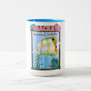 Tasse 2 Couleurs Affiche de voyage tropical Mackay Australie