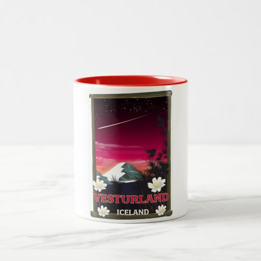 Tasse 2 Couleurs affiche de voyage Vesturland Islande (Centre)