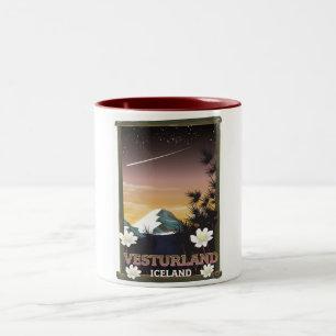 Tasse 2 Couleurs Affiche de voyage Vesturland Islande