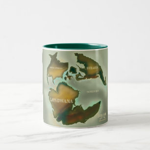 Tasse 2 Couleurs Affiche de voyage vintage carte jurassique.