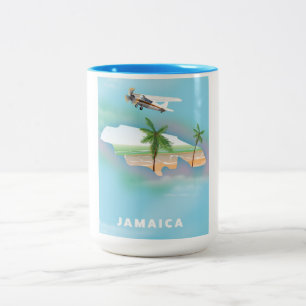 Tasse 2 Couleurs Affiche de voyage vintage de Jamaïque