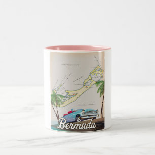 Tasse 2 Couleurs Affiche de voyage vintage des Bermudes