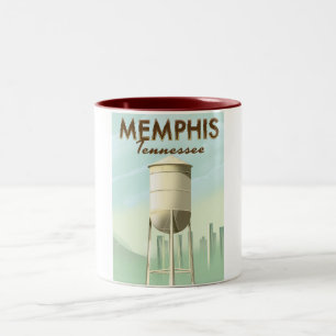 Tasse 2 Couleurs Affiche de voyage vintage Memphis Tennessee