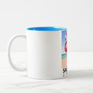 Tasse 2 Couleurs Affiche de voyage vintage "Naviguer au loin"