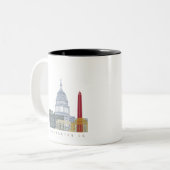 Tasse 2 Couleurs Affiche de Washington DC (Devant gauche)