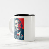 Tasse 2 Couleurs Affiche d'espoir de Barack Obama (Devant gauche)