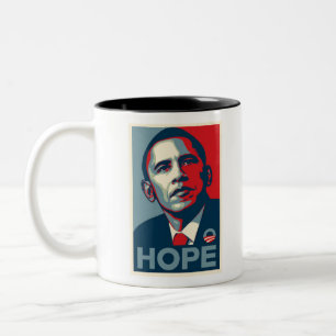 Tasse 2 Couleurs Affiche d'espoir de Barack Obama