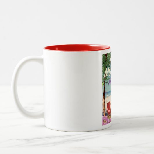 Tasse 2 Couleurs Affiche d'Isla Mujeres Mexico Beach (Gauche)