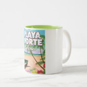 Tasse 2 Couleurs Affiche mexicaine Playa Norte (Devant droit)
