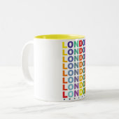 Tasse 2 Couleurs Affiche Retro London Angleterre (Devant gauche)