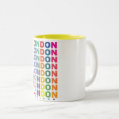 Tasse 2 Couleurs Affiche Retro London Angleterre (Devant droit)