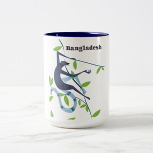 Tasse 2 Couleurs Affiche vintage de vacances sur le singe du Bangla