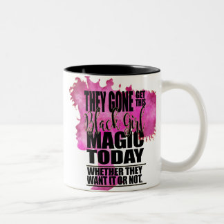 Tasse 2 Couleurs Affirmation noire de magie de fille