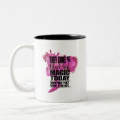 Tasse 2 Couleurs Affirmation noire de magie de fille (Gauche)