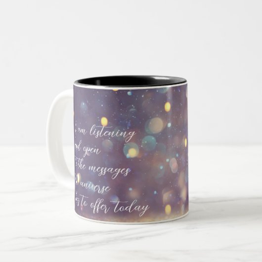 Tasse 2 Couleurs Affirmation Positive Vert/Or (Devant gauche)