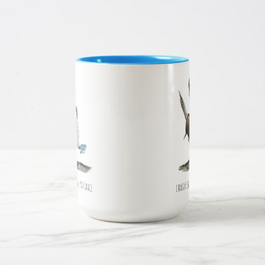 Tasse 2 Couleurs Affirmations d'oiseaux à deux tons (Centre)